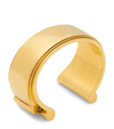 Saint Laurent Scroll Open Cuff Bracelet In Gold
