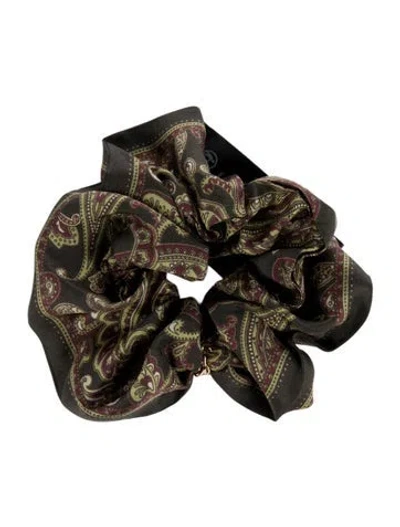 Pre-owned Saint Laurent Scrunchy In Green