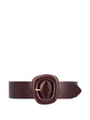 Saint Laurent Sculpted-buckle Leather Belt