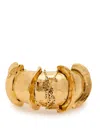 Saint Laurent Sculpted Logo Cuff In Gold