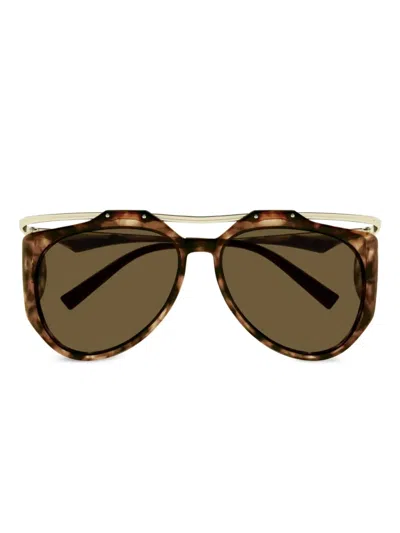 Saint Laurent Womens Multi-coloured Ys000610 Amelia Pilot-frame Metal Sunglasses