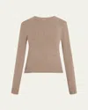 Saint Laurent Seamed Crewneck Cashmere Sweater In Land