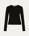 Saint Laurent Seamed Crewneck Cashmere Sweater In Nero