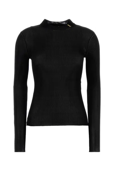 Saint Laurent Second-skin Turtleneck Top In Black