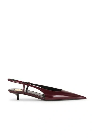 Saint Laurent Secret Slingback Pump In Burgundy