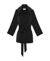Saint Laurent Self-tie Hooded Jacket In Black