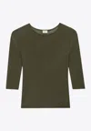 Saint Laurent Semi-sheer Certified Viscose Knitted Top