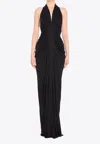 Saint Laurent Jersey Gown In Black