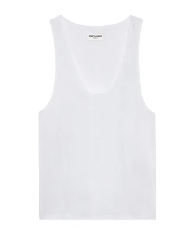 SAINT LAURENT SAINT LAURENT HENLEY SLEEVELESS TANK TOP