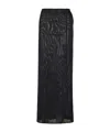 Saint Laurent Semi-sheer Long Wrap Skirt In Black