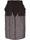 Saint Laurent Gonna In Seta Marrone Donna In Brown