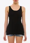 Saint Laurent Ribbed Cotton And Modal Tank Top In Black