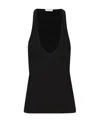 Saint Laurent Plunging U-neck Cashmere Tank Top In Black