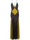 Saint Laurent Long Dress In Crepe Jersey In Brown
