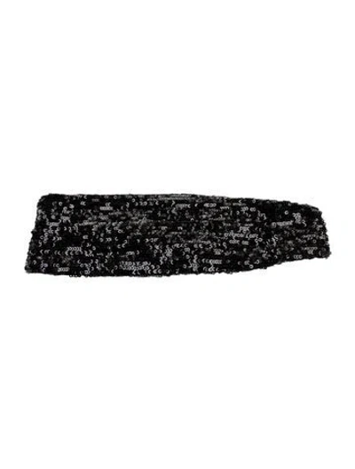 Pre-owned Saint Laurent Sequin Embellished Headband In Black