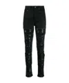 Saint Laurent Sequin-embellished Ripped Skinny Jeans In Black