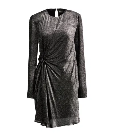 Saint Laurent Sequin Flared Skirt In Silver