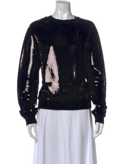 Pre-owned Saint Laurent Sequin Graphic Print Sweatshirt In Black