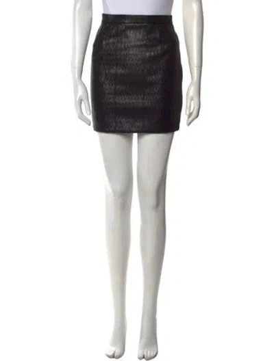 Pre-owned Saint Laurent Sequin Mini Skirt In Black