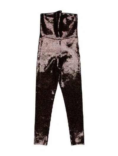 Pre-owned Saint Laurent Sequin Printed Jumpsuit In Brown