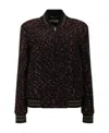 Saint Laurent Sequinned Bomber Jacket In Black