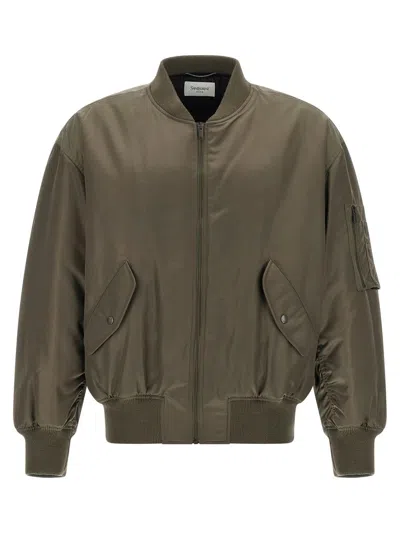 Saint Laurent Ter-repllent Serge Nylon Bomber Jacket In Brown