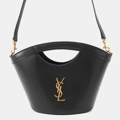 Pre-owned Saint Laurent Seria Tote Bag Black Leather Size Mini