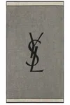 Saint Laurent Serviette De Plage Towel In Beige & Black