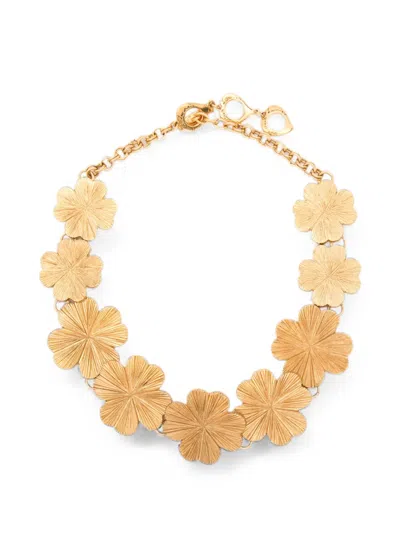 Pre-owned Saint Laurent Shamrock Necklace In Gold