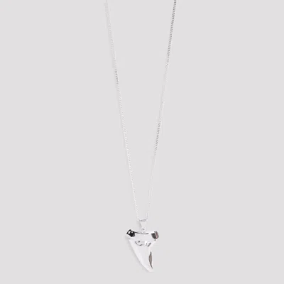 Saint Laurent Shark Tooth Necklace In Silver