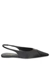Saint Laurent Babylone Leather Slingback Ballets In Black