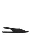 Saint Laurent Babylone Leather Slingback Ballets In Nero