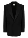 Saint Laurent Giacca In Crepe Nero  Donna In Black