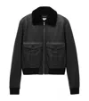 Saint Laurent Shearling-collar Leather Jacket In Black
