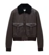 Saint Laurent Shearling-collar Leather Jacket In Multi