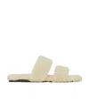 Saint Laurent Men's Shearling Sandal In Nude