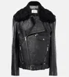 Saint Laurent Biker Jacket In Vintage Leather And Shearling In Black