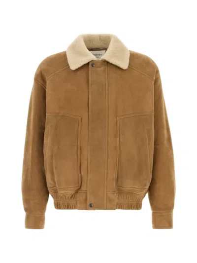 Saint Laurent Blouson Detail Col Aviateur Me In Brown