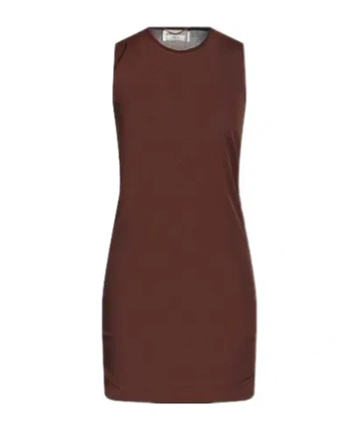 Saint Laurent Sheath Dresses In Burgundy