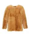Saint Laurent Sheep Fur Short Fur In Brown