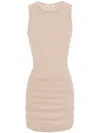 Saint Laurent Abito Canotta In Tulle In Tan