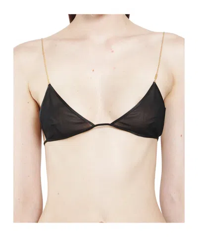 Saint Laurent Sheer Bra In Neutral