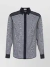 Saint Laurent Men Navy Blue Cotton Blend Shirt