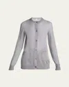 Saint Laurent Sheer Knit Button-front Cardigan In Biangrigio