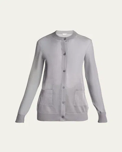 SAINT LAURENT SHEER KNIT BUTTON-FRONT CARDIGAN