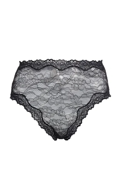 Saint Laurent Sheer Lace Briefs In Gray