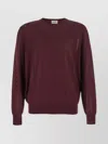Saint Laurent Bordeaux Crewneck Sweater With Cassandre In Cashmere Man In Burgundy