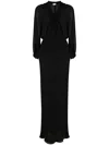 Saint Laurent Sheer-panelled Silk Maxi Dress In Schwarz