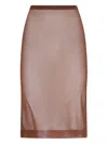 Saint Laurent Sheer Silk Knitted Pencil Skirt Clothing