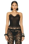 Saint Laurent Sheer Tank Top In Noir